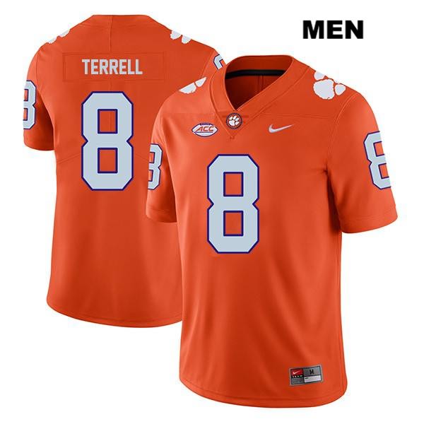 Men's Clemson Tigers #8 A.J. Terrell Stitched Orange Legend Authentic Nike NCAA College Football Jersey EFW6346UB